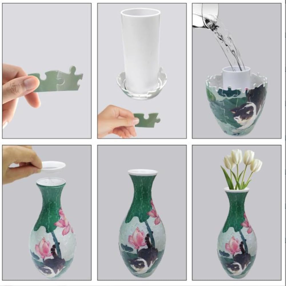 Kiwet大人用の3Dの花瓶、160個の湾曲したプラスチック、花のためのユニークなDIYアート花瓶、花のアレンジメントと家の装飾のた