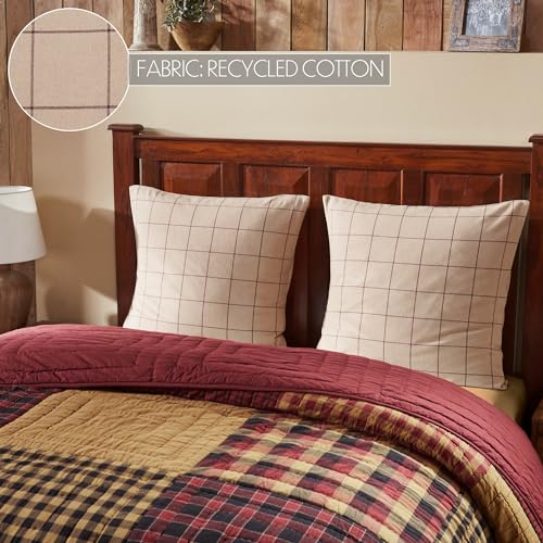 VHC-Brands-Euro-Sham-Set-of-2-Cotton-Bedroom-Living-Room-Euro-Sham-Covers-Flat-Weave-Bedding-Accessory-Bedroom-Decor-No-Insert-for-Bed-Couch-Sofa-Connell-Collection-Square-26×26-Burgundy VHC Brands Euro Sham Set of 2 Cotton Bedroom Living Room Euro Sham Covers Flat Weave Bedding Accessory Bedroom Decor No Insert for Bed Couch Sofa Connell Collection Square 26×26 Burgundy