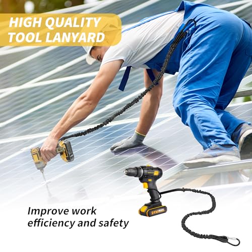 Image of 12 Pack Black Tool Lanyards for Hand Tools, Lanyard Safety Tool Leash, Retractable Tool Lanyard with Buckle and Adjustable Loop End,Maximum Weight Limit 9 kg / 19.4 lb