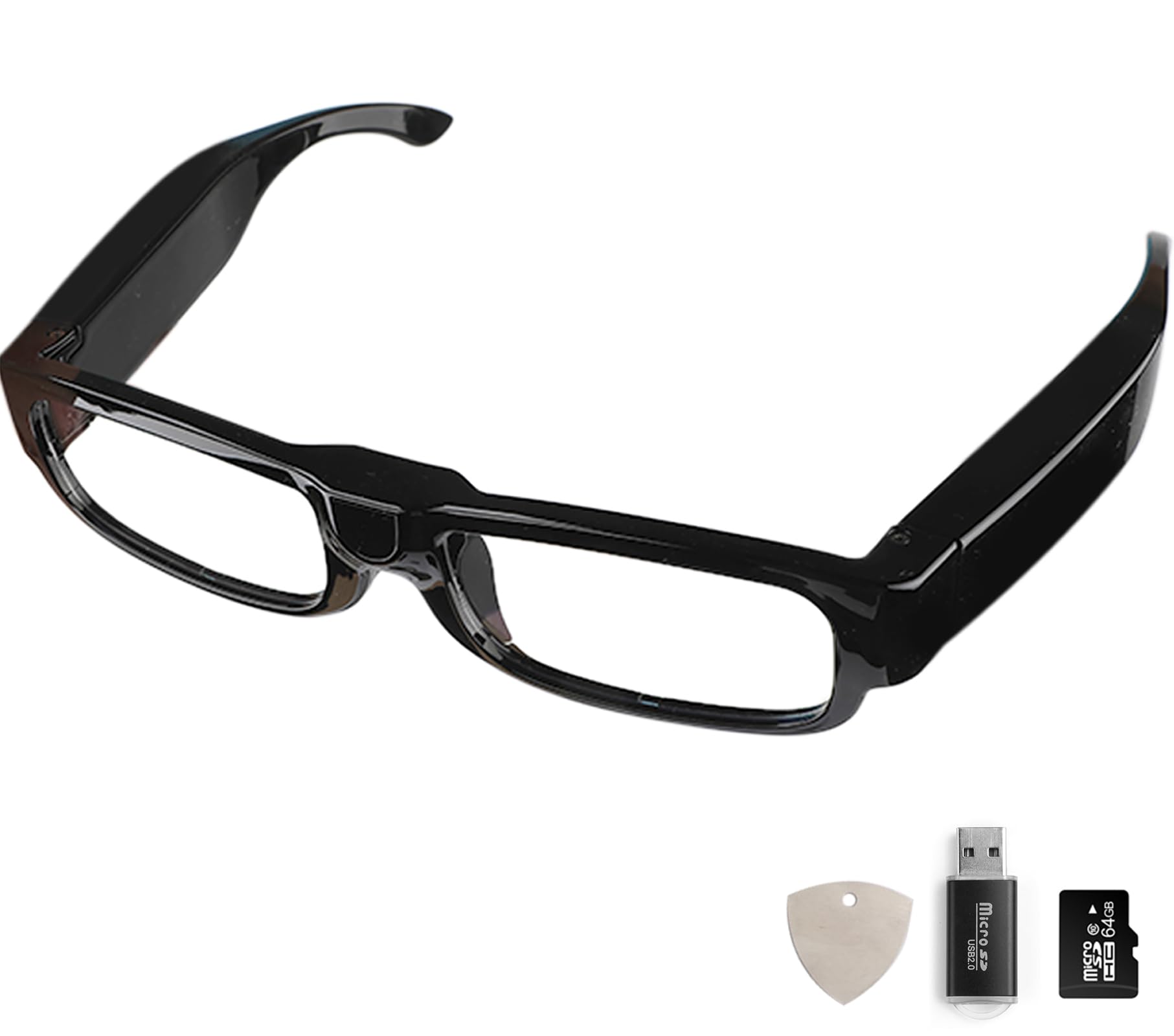 Camera Glasses 2K Smart Glasses with Camera for Men Wearable Glasses Hands-Free Cameras for Outdoor Indoor Traveling No