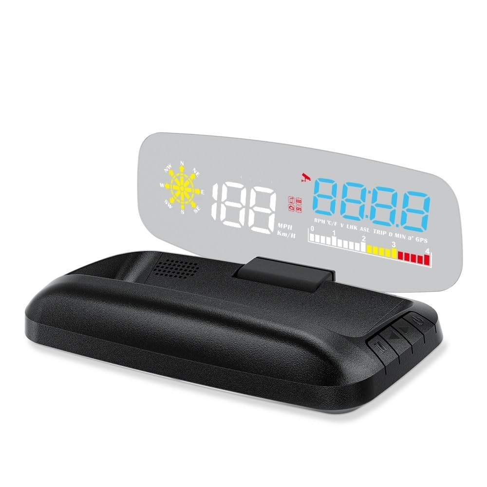 Head Up Display Proyección de navegación HUD Pantalla de visualización frontal Velocímetro GPS Medidor de temperatura del agua Consumo de combustible Accesorios for automóviles Head Up Display Coche(C
