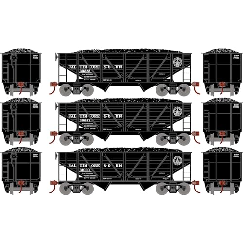 Roundhouse HO 34' 2-Bay Composite Coal Hopper w/Load B&O 3 RND70803 HO Rolling Stock
