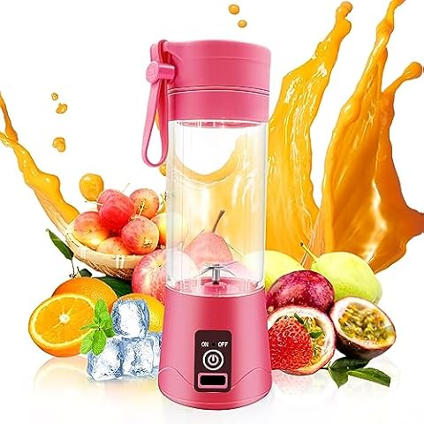 GUCABE Portable Blender, Personal Blender for Milkshakes and Smoothies, Mini Juice Blender with USB Charging, Smoothie Blender 380ML (pink) Cover