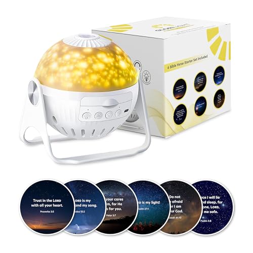 Image of GLORILIGHT HD Projector Night-Light Starter Set, Project Bible Verses on Walls or Ceilings, Includes 6 Interchangeable Discs, Help Children Live by The Truth of God’s Word, Bible Education for Kids
