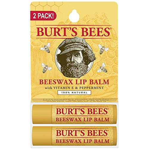 Burt's Bees 100% Natural Moisturizing Lip Balm, Original Beeswax with Vitamin E & Peppermint Oil – 1 Tube