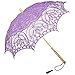 Produktbild VON LILIENFELD Spitzenschirm Damen Sonnenschirm Brautschirm Hochzeitsschirm Vivienne Battenburg Spitze Langer Stock aus Holz verspielte Troddelquaste violett