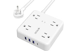 TROND Power Strip Surge Protector - 5ft Extension Cord with 4 USB Ports