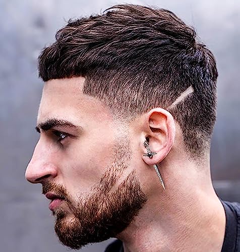 Hisatan Sword Earrings for Men Women, Stainless Steel Gothic Dagger Celtic Knot Irish Studs Earrings, Cool Punk Hip Pop Cubic Zirconia Dangle Goth Screw Spike Earring Jewelry2