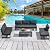 Suvivityse 5-Piece Aluminum Patio Furniture Sets for Stylish Relaxation, Outdoor Sectional Featuring Modern Design with Yarn-Dyed Fabric Cushion and Coffee Table