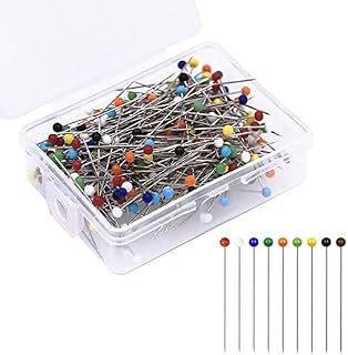 Sewing Pins, SAREAL 250 PCS Multicolor 38 mm Long Straight Glass Head Pins, Quilting Pins for Dressmaker, Fabric, Jewelry DIY, Craft and Sewing Project