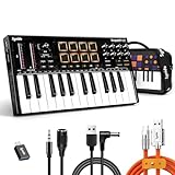 Synido 25 Key USB MIDI Keyboard Controller with 8 Drum Pads, Professional Mini Midi Keyboard with...