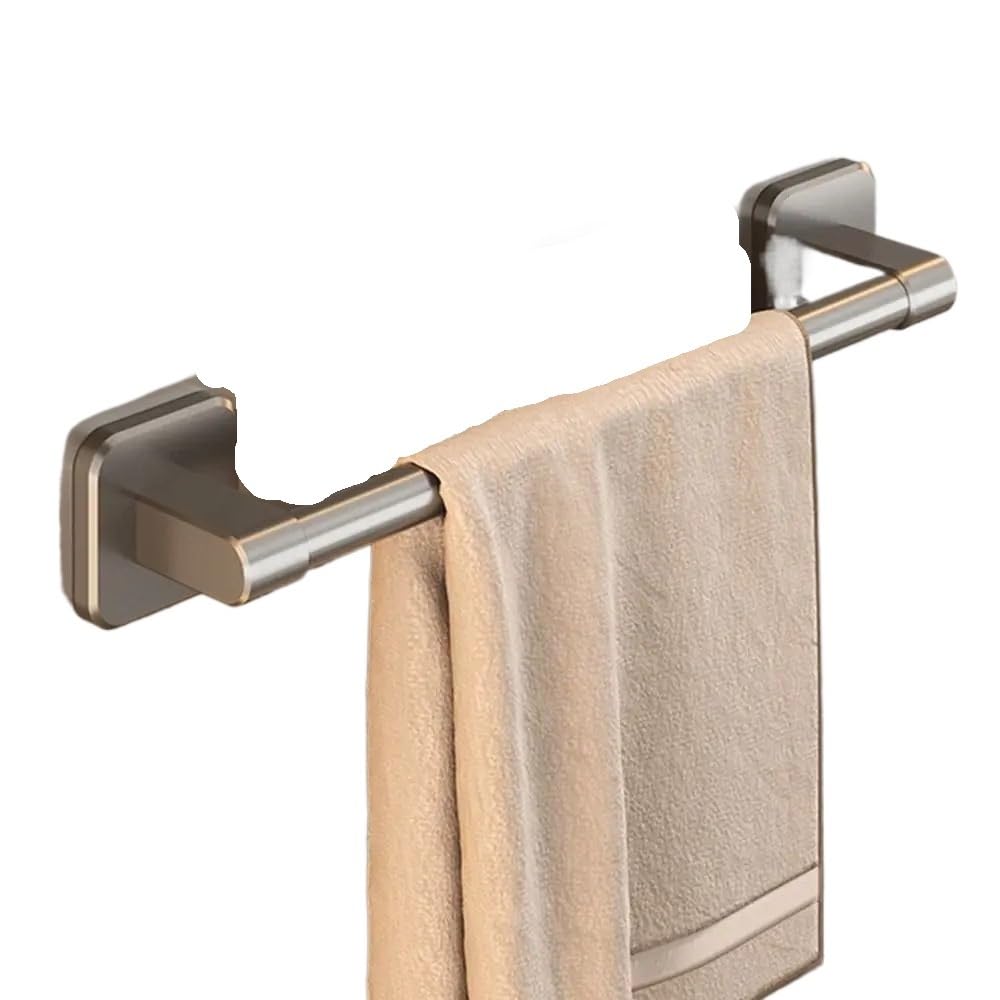 Towel Rail Aluminum Alloy Towel Holder Durable No Drilling Self-adhesive Bathroom Shelves Organizer Household(Grey-30cm)