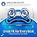 Flexzion Foot Tambourine Percussion with Double Row Steel Jingles - Foot Shaker Musical Instrument Drum for Party Shoes Gift Singer Vocalists Cajon & Guitar Players (Blue)