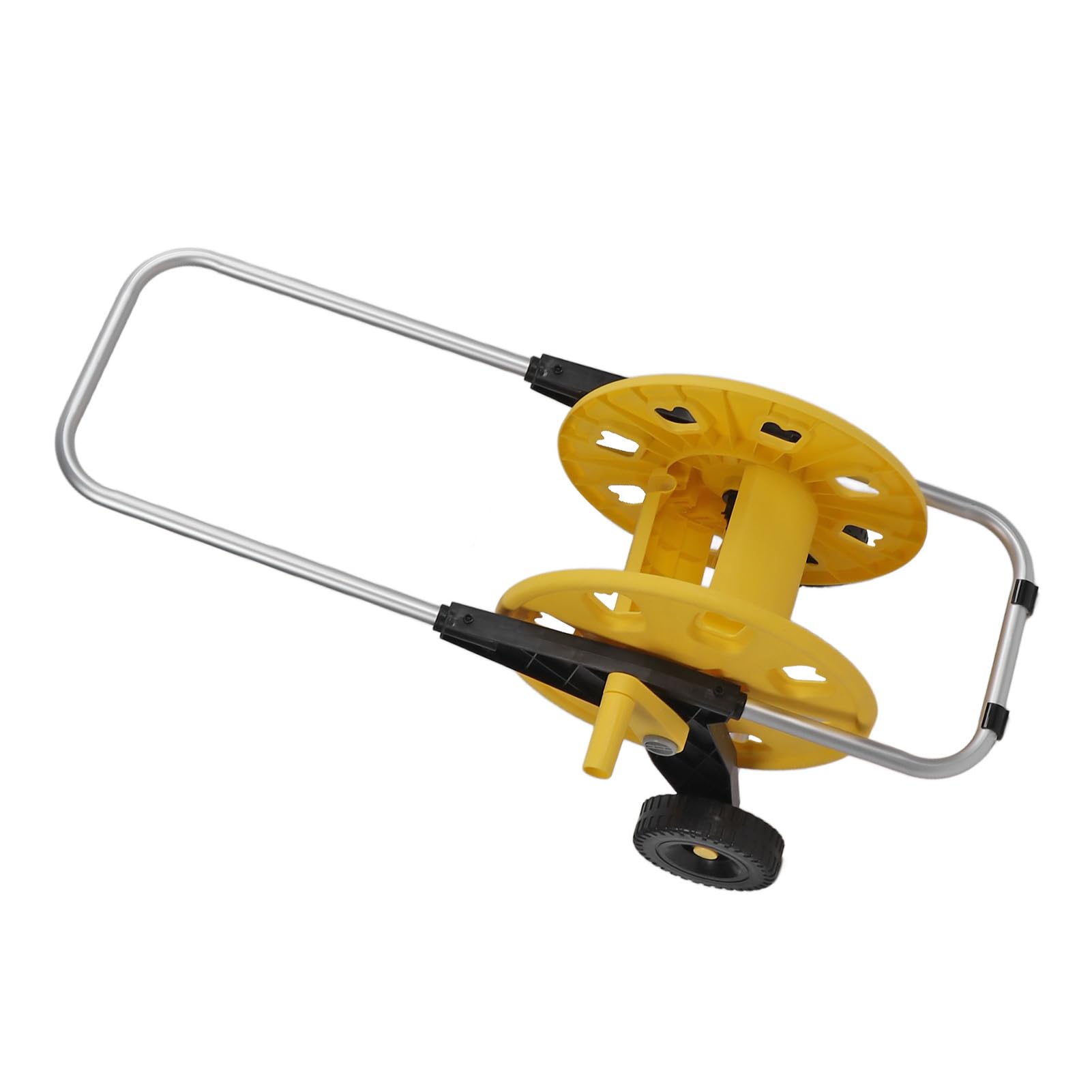 Carro resistente del carrete de la manguera para el jardín con el tipo manual del empuje de la capacidad de los 60m amarillo