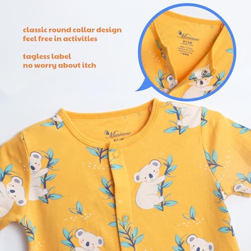 3-Pack 100% Cotton Baby Boy Rompers,0-24Months Short Sleeve Toddler Romper,Breathable Spring/Summer Clothes3