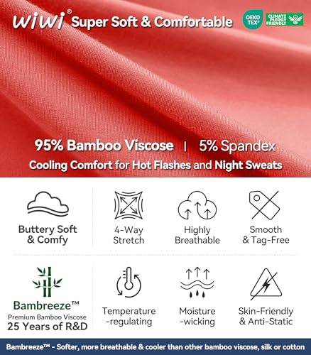 Image of WiWi Viscose from Bamboo Women's Pajamas Set Super Soft Button Down Top and Pants Sleepwear Cooling Pjs S-3X