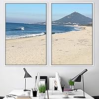 2 Piece Framed Canvas Wall Art Coastal Beach Canvas Prints Home Artwork Decoration for Living Room,Bedroom - 16