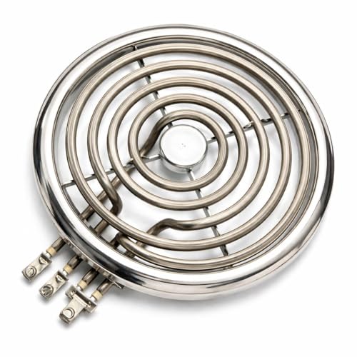 Image of Johnpower Heavy Duty Electric Coil Heating Element 1000W /1500W - Round Spiral Hot Plate Burner for Electric Stove | Durable Stainless Steel Heating Coil | Fast Heating Cooktop Replacement Element