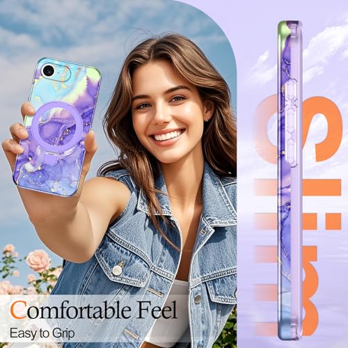 Casehas for iPhone 17e Case 2026, [Magnetic Invisible Stand] [Compatible with MagSafe] [Military Grade Drop Protection] Slim Translucent Matte Back Shockproof Protective Cover, Violet - image 6