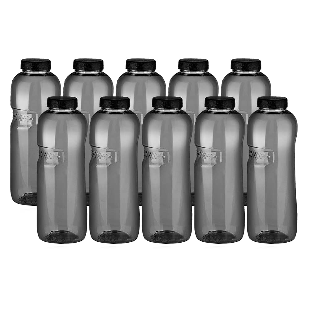 Kavodrink 10 x Tritan Trinkflasche 0,75L Wasserflasche schwarz Sportflasche BPA frei Flasche 750ml