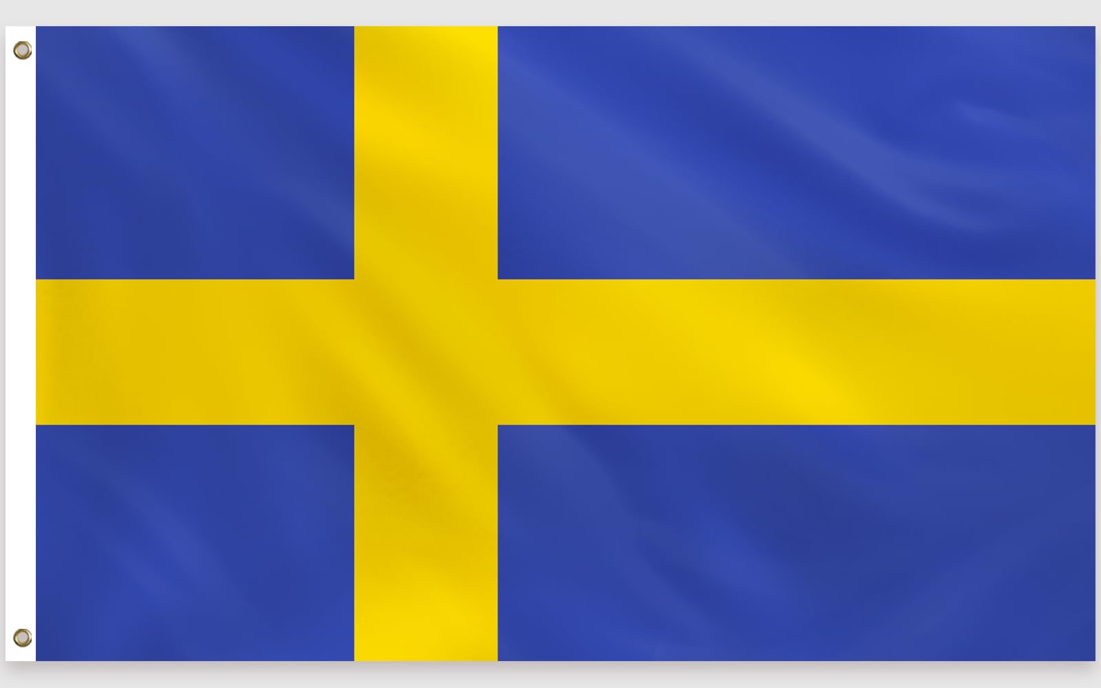 PartyYaa Sweden Flag, 5ft x 3ft Swedish Flag for Party Decorations Single Side with 2 Brass Eyelets, Waterproof