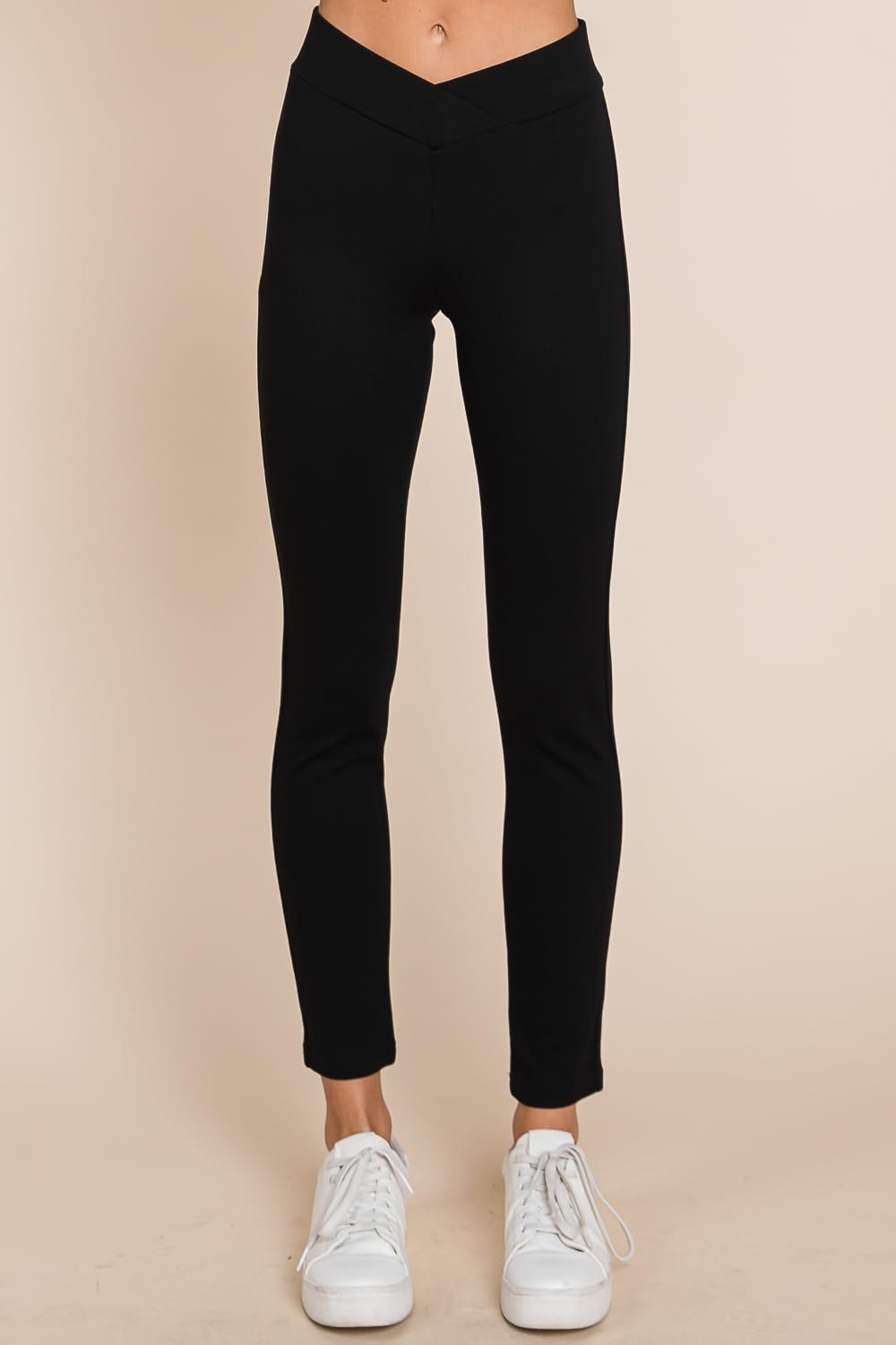 MINT PLUS PINK Womens Yoga Dress Pants - Stretch Workout Leggings for Women Crossover High Waisted Pants (10461_Black_S)