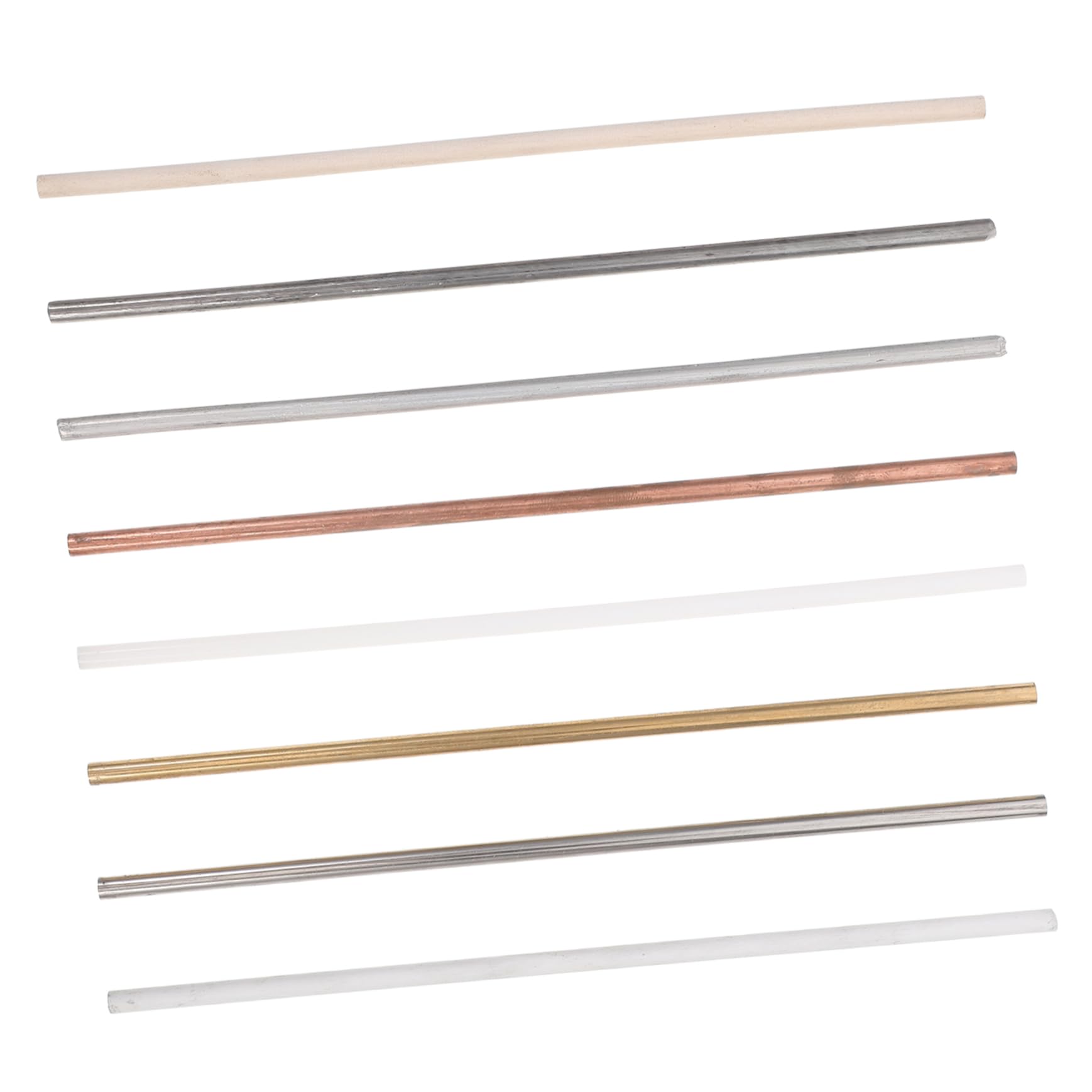 SOLUSTRE 5sets Thermal Conductive Materials Copper Rods Handicraft Material Long Metal Rods Metal Rods for Crafting Making Rods for Handicraft Craft Making Bars Wood Rods Stainless 8pcs*5