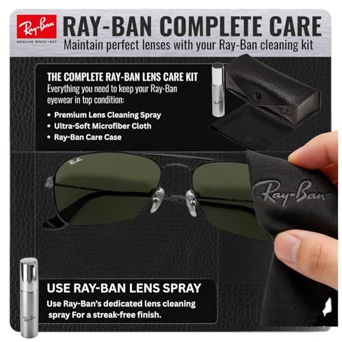 Image of Ray-Ban RB3136 CARAVAN Square Shaped Sunglasses for Men & Women with Official RAYBAN Eyewear Kit