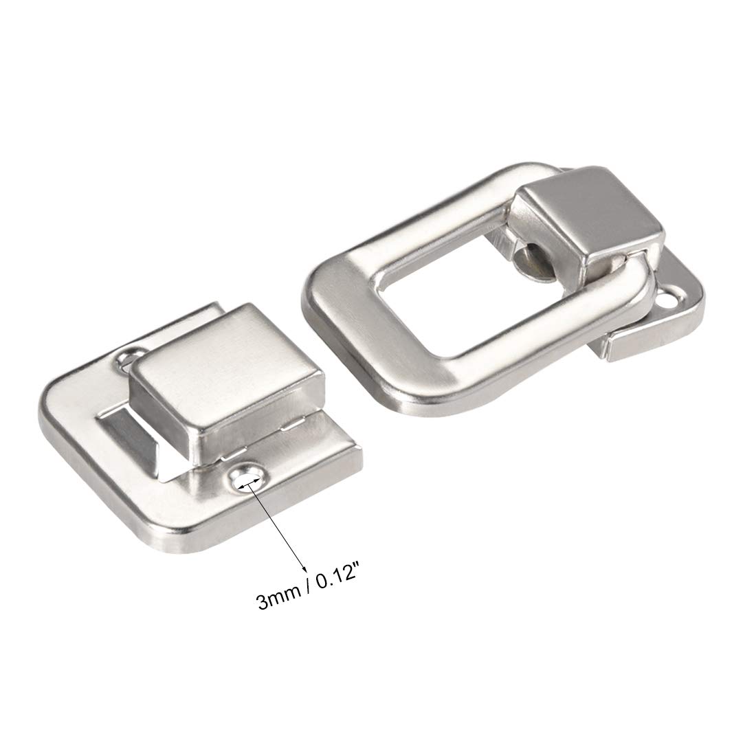 Yinpecly Retro Toggle Catch Lock - 1.30" X 0.98" Silver Iron Hasp For Trunk, Chest, Suitcase