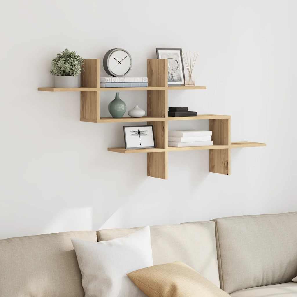 vidaXL Wandregal Artisan-Eiche 124,5x18x60,5 cm Holzwerkstoff