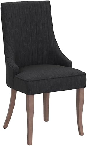 Miniatura 4 de mikibama - Juego de 2 sillas de comedor de lino con reposabrazos abotonados, silla de cocina para cenas, silla acolchada de tela con detalles para