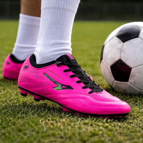 Image of Anza Semi Ankle Support Football Boot, Pink, Lightweight and Durable Material,Soccer Shoe, Football Stud