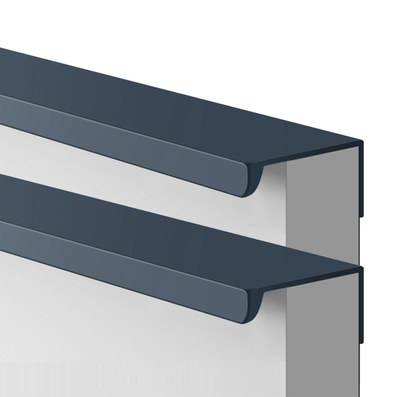 Aginos Dark Blue Cabinet Handles Hidden Furniture Door Pull Handles 2 Pcs Cupboard Drawer Pull For Kitchen Closets Bedroom Wardrobe, Aluminum Alloy (Length 600Mm)