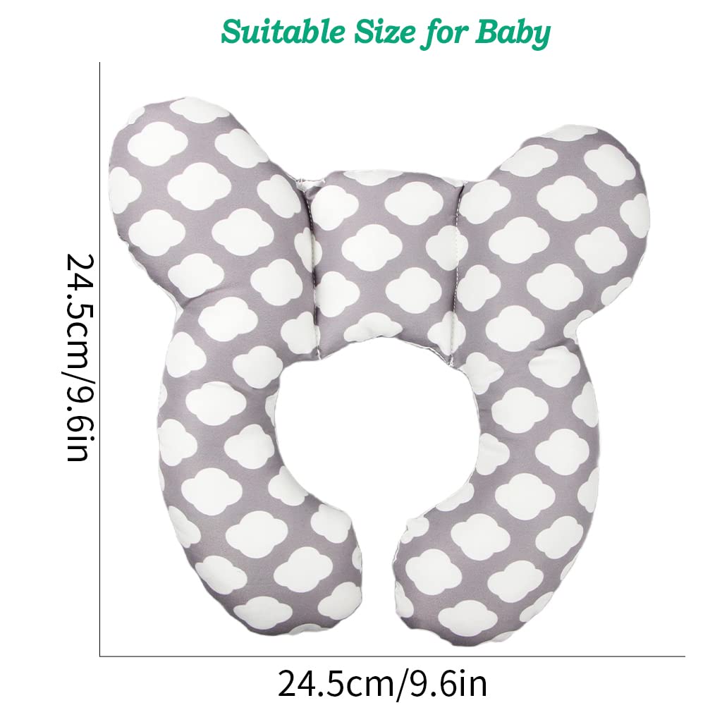 vocheer Oreiller de voyage pour bébé pour soutien de la tête et du cou pour poussette, siège auto, voyage (nuage)