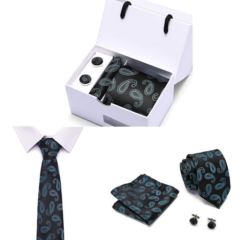 Set de corbata de seda geométrica para hombre miniatura 3