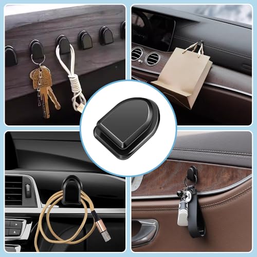TRKETK 40 Stück Unsichtbare Klebehaken Mini Auto Haken Multifunktionale Klebehaken Klein Auto Schwarze Robust für Armaturenbrett Badezimmerhaken Wandhaken Autoschlüsselhaken