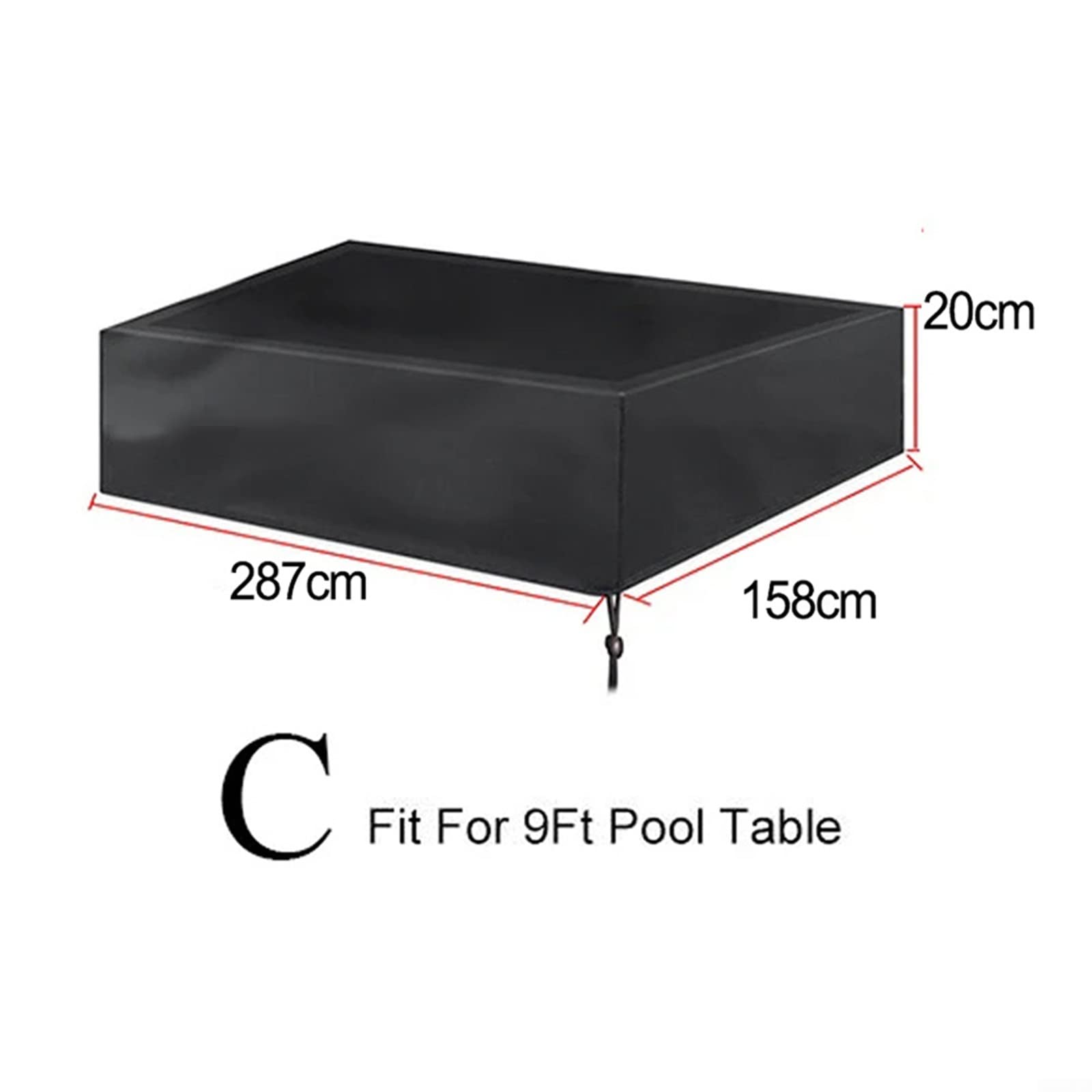 Copertura antipolvere per tavolo da biliardo da 7 piedi, copertura impermeabile per mobili, nera 22511682 cm
