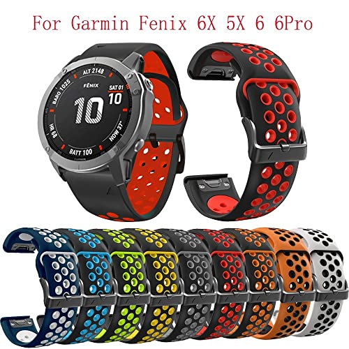 Correa de silicona de 22mm para entrenar y vestir con Garmin Fenix 6Pro y Smartwatch Fenix 5 2