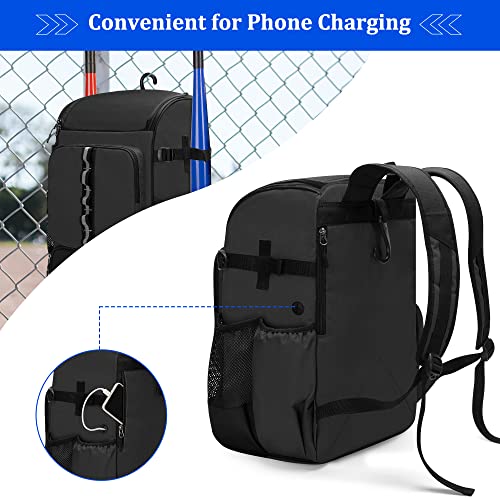 Goburos Baseball Backpack Holds Up To 4 Bats, Softball Bat Bag With Separate Shoe Space And Multiple Pockets For Essentials #TOP3