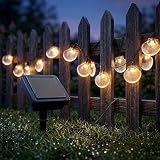 IlGruppone Ghirlanda Luminosa Solare LED 5,8 m con 20 Conchiglie Decorative, Luce Calda, IP65 Impermeabile, Pannello Solare con Picchetto, Luci da Esterno per Giardino Terrazzo Balcone