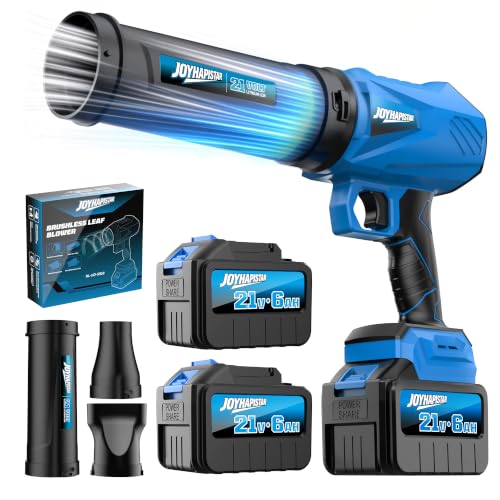 JOYHAPISTAR Handheld Leaf Blower Cordless with 26.0Ah Batteries Powerful Turbo Jet Blower for Leaves Dust & Car Drying Lightweight Small Blower for Patio Cleaning Lawn Care & Yard Work