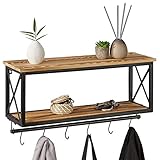 CARO-Möbel Wandgarderobe Armando Garderobenleiste Hängegarderobe schwarz lackiert im Industrial Design