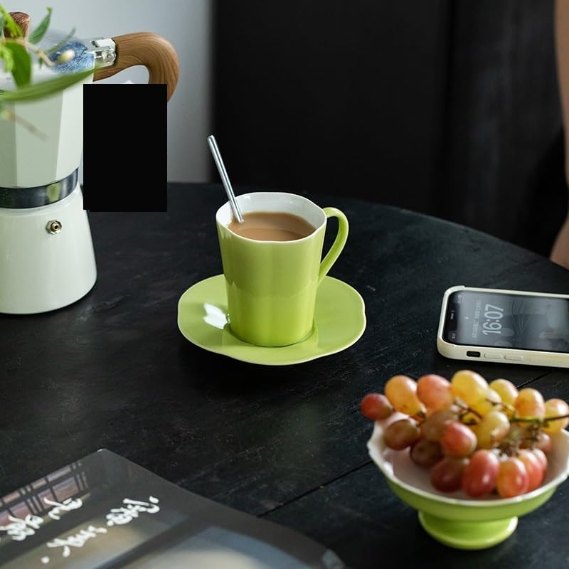 TEESONG Tazze da Viaggio Tazza da caffè e piattino Set tè cinese retrò in ceramica casa