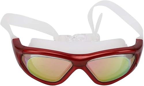 Miniatura 5 de Pwshymi Gafas de natación de galvanoplastia de tamaño libre, gafas de natación antiniebla, correa ajustable para adultos, piscinaplaya