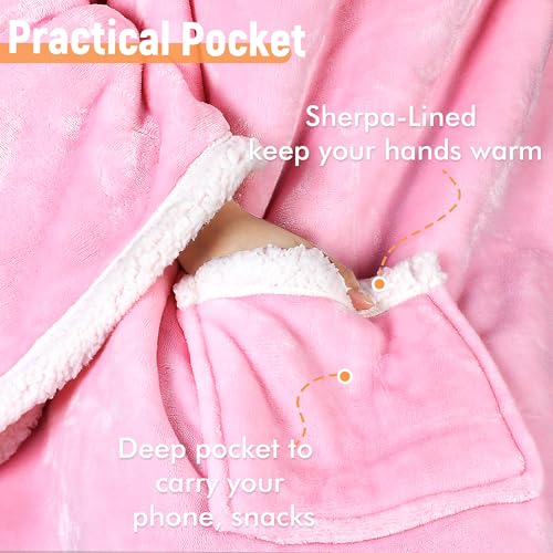 Image of Catalonia Sherpa Wearable Blanket with Sleeves Arms,Super Soft Warm Large Fleece Plush Sleeved TV Throws Wrap Robe Blanket for Adult Women and Men Grey