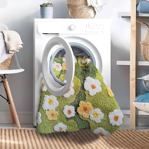 Image of Roseate Magnolia Super Soft Anti Skid (50x80 cm) Super Absorbent Mats Microfibre 2000 GSM Mat for Bathroom /Bedroom /Kitchen /Door Mat /Floor Mat (Pack of 2)