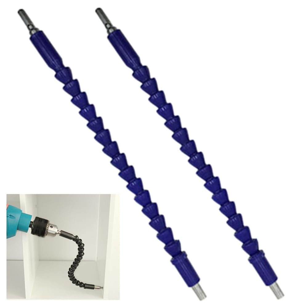 2 Pcs Flexible Drill Bit Extension, 11.8 inch Flexible Shaft Extension Bits Drill Flexible Extensions for Drills, Flexible Drill Extension Bendable