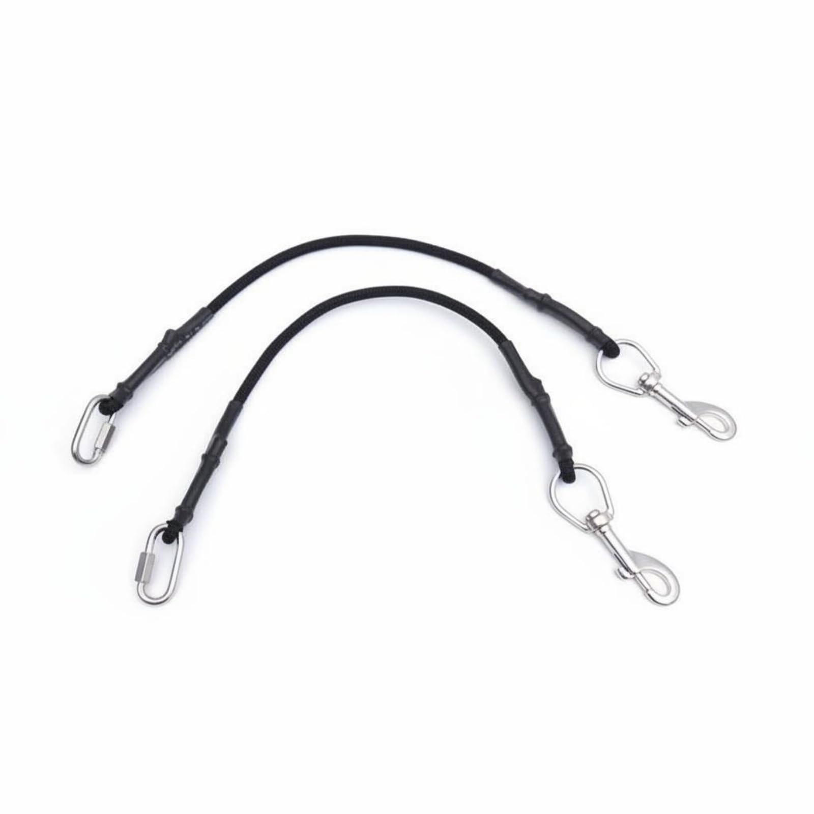 rockible Sangle de Bouteille de Plongée Lanière Bungee Harnais Paire de Leash avec Mousquetons INOX 316 Maintien Compact et Poids Léger Adaptée aux d'Entraînement et aux Sorties Récifales 52cm