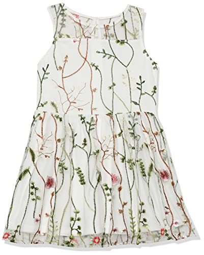 Calvin Klein Girls' Sleeveless Party Dress, Fit And Flare Silhouette, Round Neckline & Back Zip Closure, Garden White, 14 #TOP12
