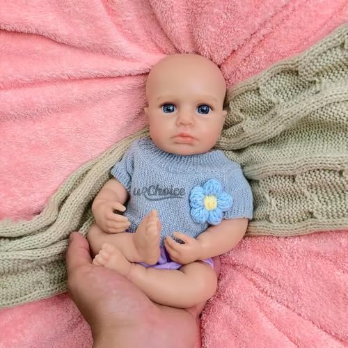 30 cm Silikon-Babypuppe, realistisch, Mini-Mädchen, lebensecht mit offenen Augen, handgefertigte Reborn-Puppe für Sammlung und Kinder, Weihnachtsgeschenk – Bild 4